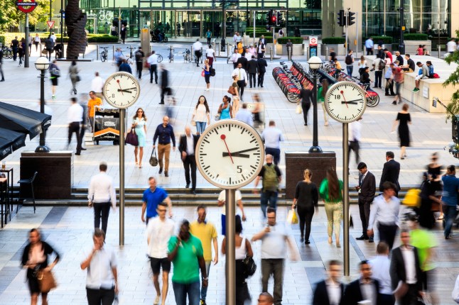 Business People Walking in Canary Wharf