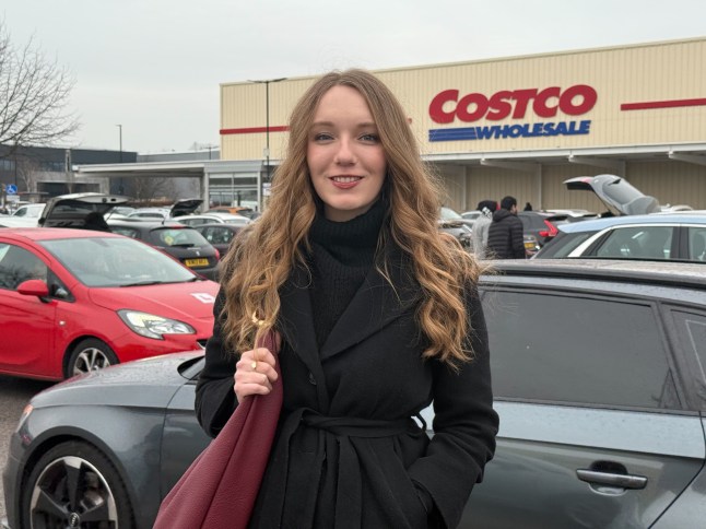 Courtney Pochin stood outside a Costco warehouse