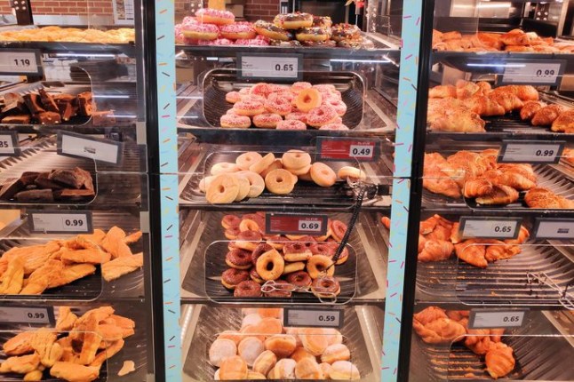 Fresh bakery items in Lidl grocery store in Ireland