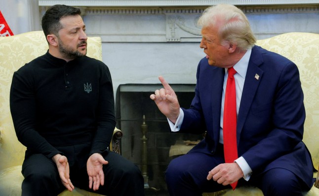 U.S. President Donald Trump meets with Ukrainian President Volodymyr Zelenskiy at the White House in Washington, D.C., U.S., February 28, 2025. REUTERS/Brian Snyder TPX IMAGES OF THE DAY
