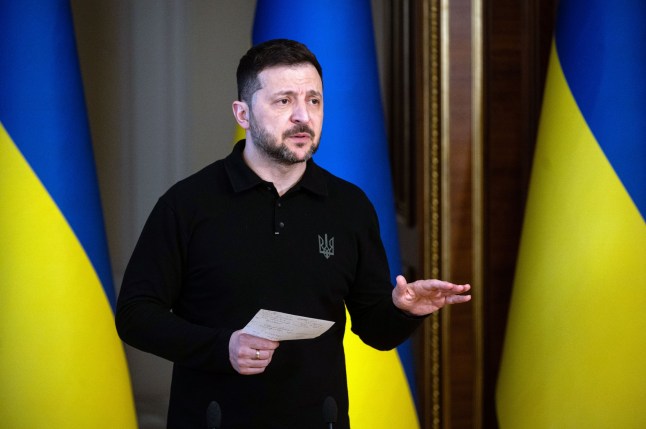 This photo cannot be distributed in the Russian Federation. Mandatory Credit: Photo by Ukrinform/Shutterstock (15259210b) President of Ukraine Volodymyr Zelenskyy holds a briefing in Kyiv, Ukraine, on April 17, 2025. (Photo by Danylo Antoniuk/Ukrinform) Briefing of Volodymyr Zelenskyy in Kyiv on April 17, 2025, Ukraine - 17 Apr 2025