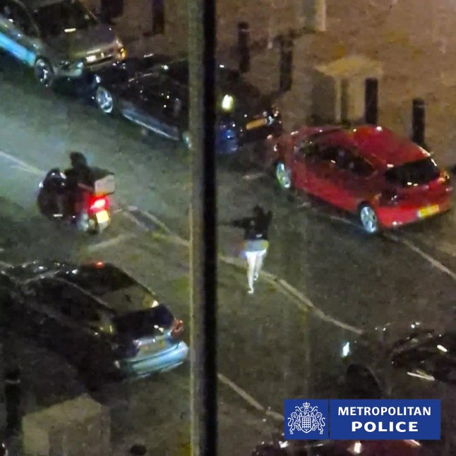 Screen grab taken from handout footage dated 17/04/25 issued by the Metropolitan Police of a woman who is believed to have been injured following a hit and run collision near Wembley Arena, north London, on Thursday evening. Police are appealing to identify the woman filmed by a member of the public when a car drove into her, carrying her around 30 yards on the bonnet before she was thrown to the floor. Issue date: Friday April 18, 2025. PA Photo. See PA story POLICE Wembley. Photo credit should read: Metropolitan Police/PA Wire NOTE TO EDITORS: This handout photo may only be used for editorial reporting purposes for the contemporaneous illustration of events, things or the people in the image or facts mentioned in the caption. Reuse of the picture may require further permission from the copyright holder.