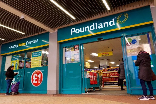 London,UK- February 23, 2021- The retail shop of Poundland in London.Poundland is a British store chain selling most items at the single price of ??1, including clearance items and proprietary brands.