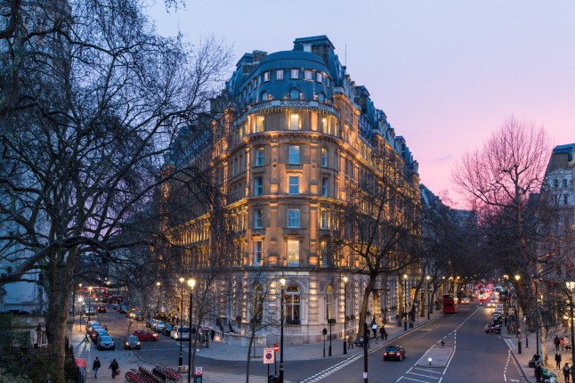 London, England - April 07, 2018 - The Corinthia Hotel was opened in 2007 after being used as another hotel in the past and also as a government building.