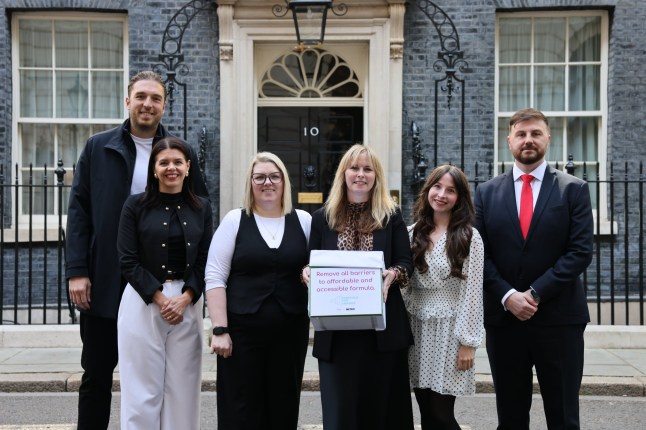 Formula for Change campaign in front of the No.10 door