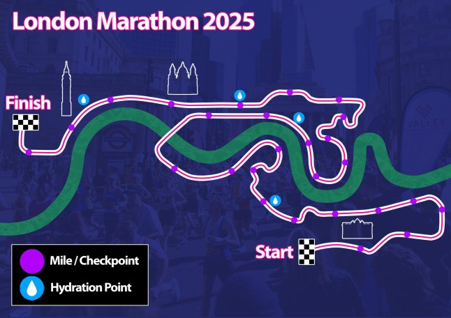 London Marathon 2025 route Map