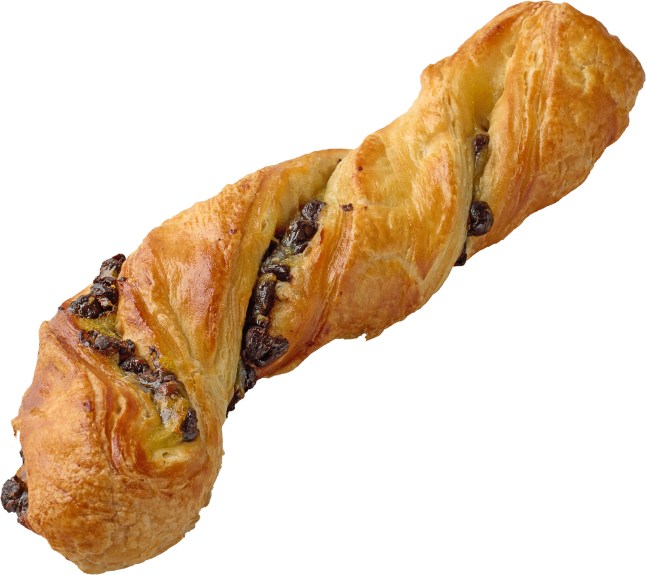 Lidl chocolate twist on a white background